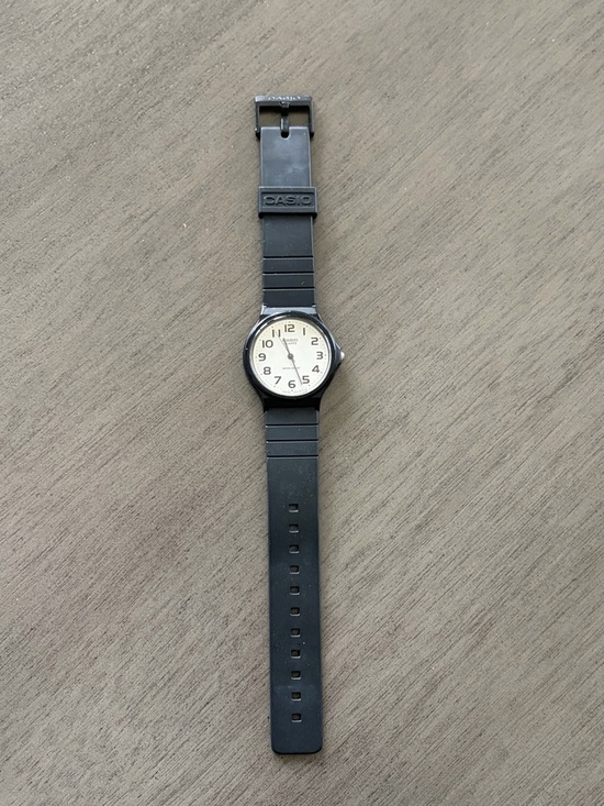 Casio Accessories - Casio Black Resin Watch with Ivory Dial with battery pack